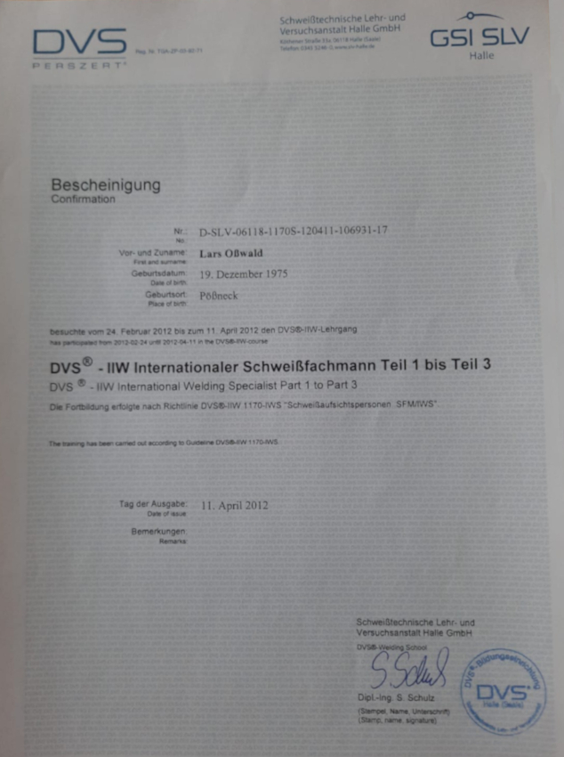 Internationaler Schweißfachmann Teil I - III